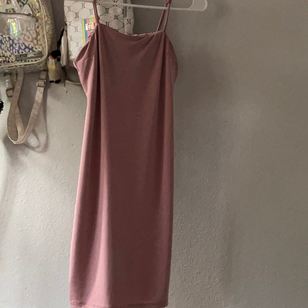 Soft pink tight short dress